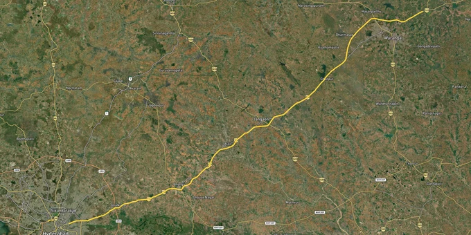 Warangal Highway - NH-163 map