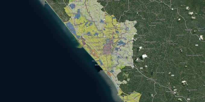 Thiruvananthapuram Masterplan 2040: TRIDA Zone Check and Land Use Guide map