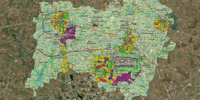 BIAAPA Masterplan 2021: North Bengaluru Airport Area Zone Check map