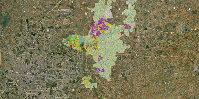 Hoskote Masterplan 2031: BMRDA Zone Check and Land Use Guide map